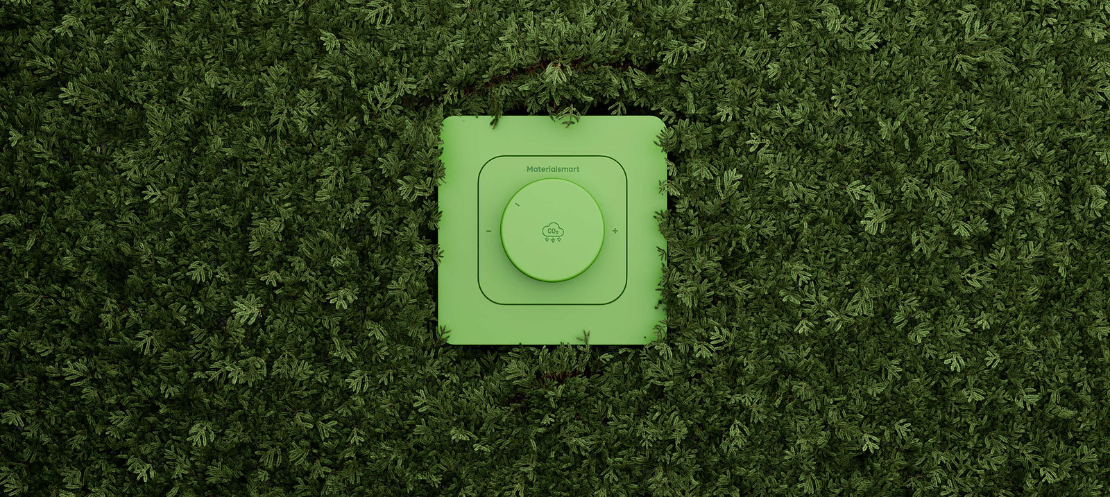 3D bild av strömbrytare tillverkad av återvunnen plast