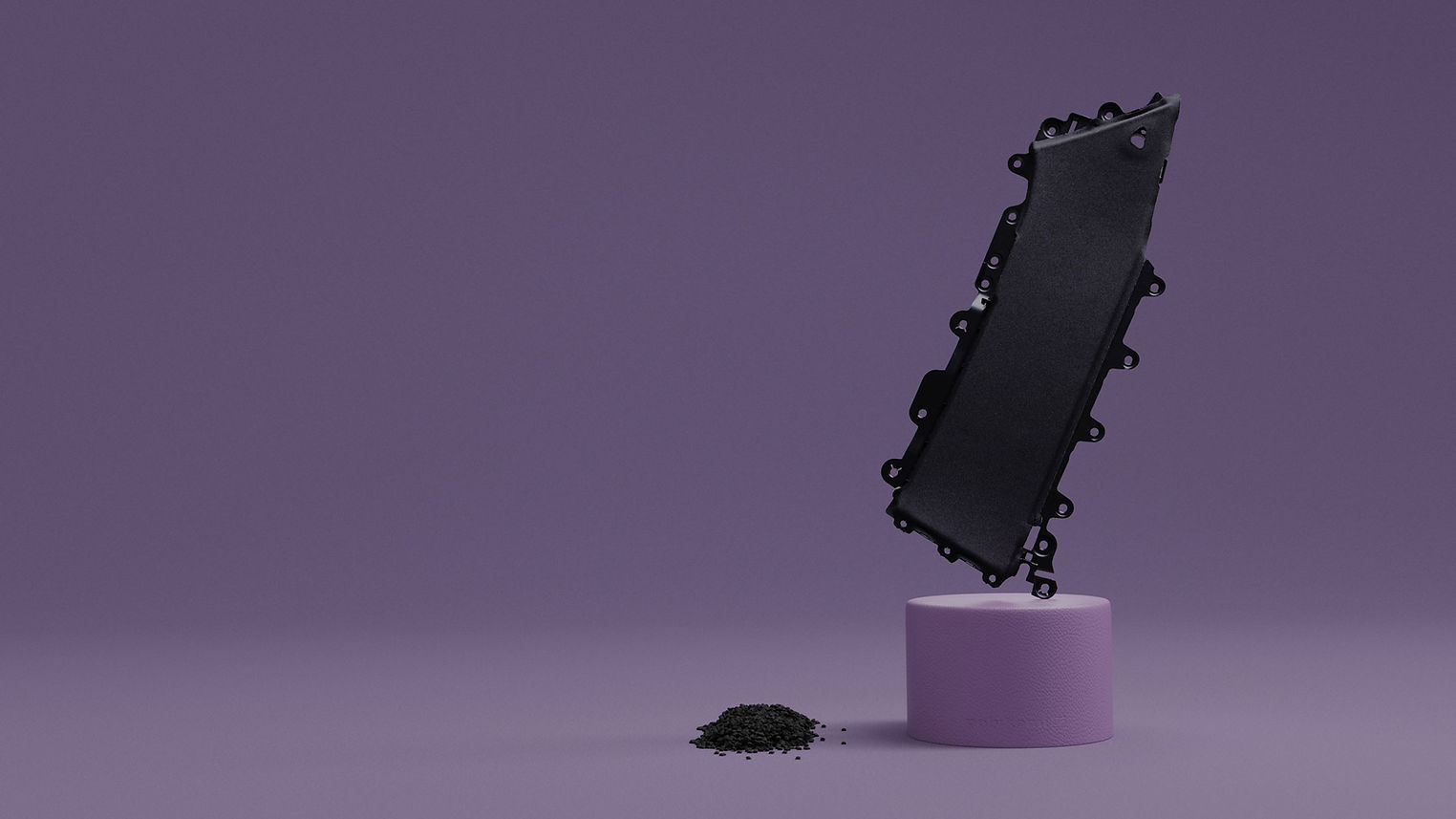 Plastdetalj tillverkad av Polykemis återvunna plastmaterial